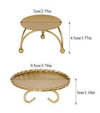 dedoot Candle Holder, Gold Candle Holders Set of 2 Decorative Handmade Iron Pillar Plate Candle Holder Centerpiece Fit LED & Wax Candles, Pedestal Candle Stand for Wedding, Spa, Dinner Tables