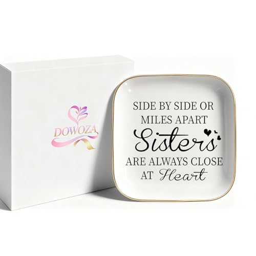 Sister Friendship Trinket Jewelry Dish - Sisters Are Always Close at Heart - Birthday Gift for Female Friend, Bridal Shower - style: Sisters are always close at heart