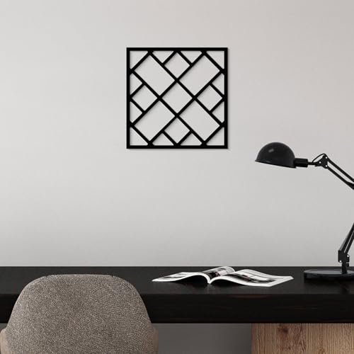 GlintHome Black Metal Wall Art - Minimalist 3D Textured Abstract Sculptures Wall Art for Garden Living Room Bedroom Office Bathroom Home Decor - color: Black-006, size: Small