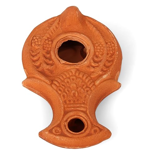 Christian & Jewish Holy Land Oil Lamp with Widow’s Mite Coin – Unique Handmade Gift of Faith - color: Herodian - Biblical Wise Virgins oil lamp