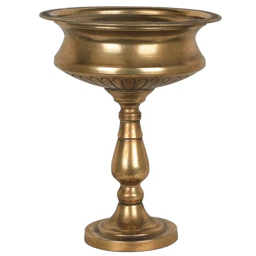 WORTH 15" H. Tall Gold Color Urn Vase for Centerpieces, 11.8" Dia. Classic Metal Trumpet Small Flower Pots for Table, Bowl Vase for Wedding Party Event Home Decor - color: Gold, size: Tall - 1 Pack