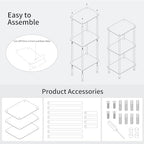 Clear Acrylic Side Table, 15.7" L x 11.8" W x 30.7" H, 3-Tier End Table for Living Room, Small Modern Bedside Tables Nightstand for Bedroom, Home Decor Accent Table - size: 3 Tier Tall 1-Pack