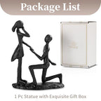 Sziqiqi Anniversary Wedding Gifts for Couple: 6th Anniversary Iron Gift for Her Him Husband Wife - 1 Year Wedding Gifts for Engagement Christmas Valentines Birthday - Couple Sculptures for Home Decor - style: Proposal