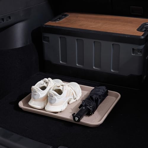 Boot Tray 2 Packs All Seasons Multi-Purpose, Waterproof Boot Trays for Entryway Indoor & Outdoor, Non-Slip Shoe Tray, 16.7"x12.8",Tan - color: Tan