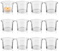 12 Pcs Clear Glass Tealight Candle Holders, Votive Candle Holders for Weddings, Parties, and Home Decor, 2.36" x 1.77" Small Glass Candle Holders for Centerpieces and Table Settings