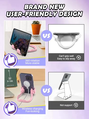 Mom Gifts for Mothers Day Cell Phone Holder Gifts for Teens Girls Boys: Thumbs Up Lazy Phone Stand for Desk Cool Gadgets Fun Birthday Gifts for Grandma Women Wife Adults Men from Son Daughter - color: Pink