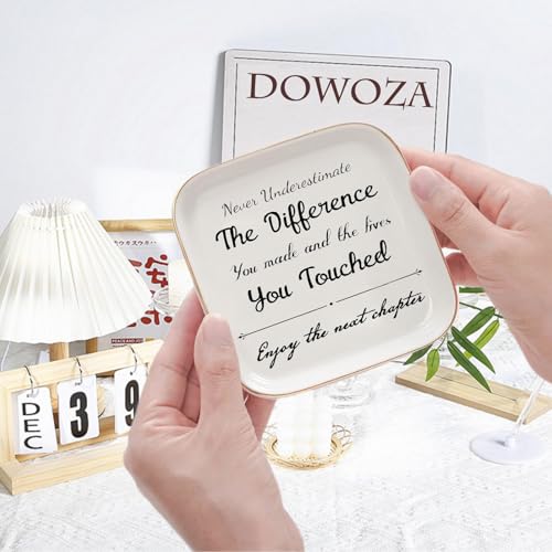 Retirement Gifts for Women - Enjoy the Next Chapter Jewelry Dish Trinket Tray for Friends Retired Women Teacher Nurse Doctor Boss Female Coworker Happy Retirement Gift - style: Enjoy the Next Chapter