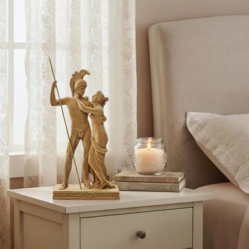 Velvet Flocked Statue Ares & Aphrodite, Flocked Sculpture Mythological Symbolism Figurine for Living Room, Bookshelf, Offices, Table Decor (Brown) - color: Ares & Aphrodite-brown