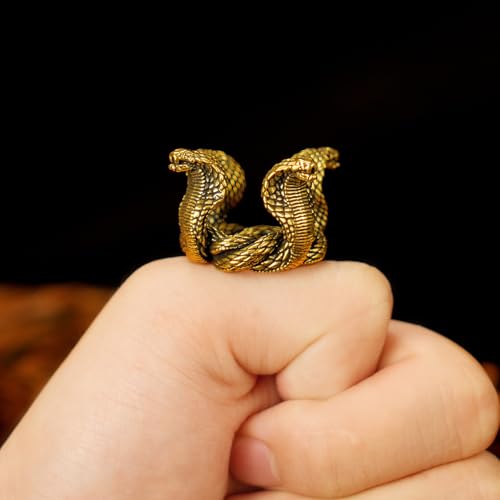 CHOVY 100% Solid Brass Four-Direction Snake Statue - Handcrafted Intertwined Serpent Sculpture, Vintage Mystical Collectible Art, Unique Gift for Mythology Lovers & Spiritual Seekers - style: Four Snakes