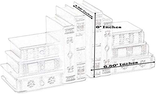 Bellaa 23868 Decorative Bookends Fake Book Ends Support Cool Creative Desktop Organizer 6 Hidden Storage Drawers Vintage Farmhouse Boho Home Decor