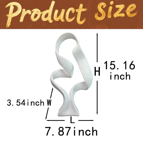 15" Modern Abstract Ribbon Decorative Sculpture, Knot Sculptures,Home Decor,Coffee Table Statues,Dining Living Room Desk Decor（White） - color: 15" White