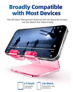 TOPGO Acrylic Cell Phone Stand, Clear Phone Holder for Office Desk, Vanity, Kitchen Counter, Bedside Table, Compatible with iPhone 17 16 15 14 13 12 Pro Max Plus/Smartphones/iPad/Switch/Kindle(Pink) - color: Clear Pink