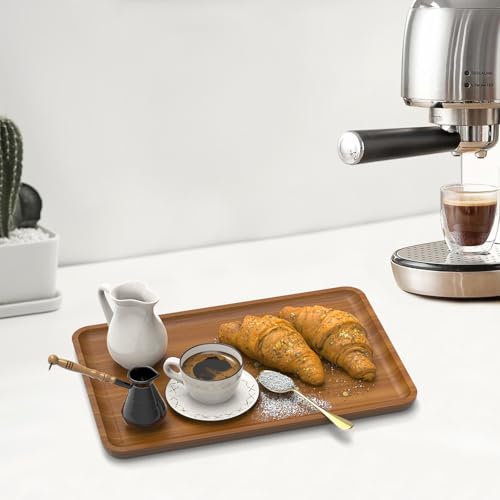 XZHXFX Bamboo Vanity Tray, Decorative Tray for Counter, Coffee Table, Kitchen, Bedroom (Small) - size: 11.8" x 7.9" x 0.6"