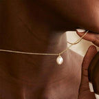 Mothers Day Gifts - 14K Gold Plated Pearl Necklaces for Women Trendy Dainty Necklace Simple Layered Gold Pearl Necklace for Women Mothers Day Wedding Birthday Gifts - color: One Pearl necklace