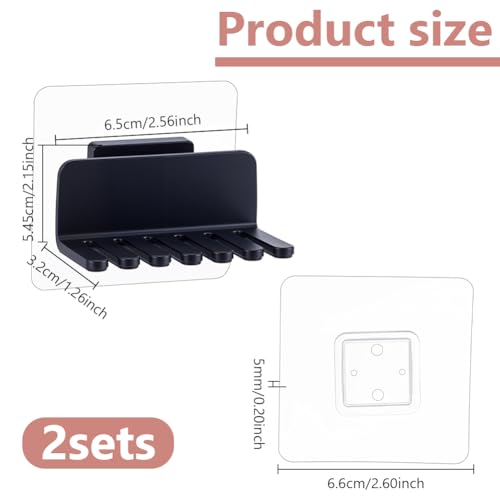 AHANDMAKER Watch Band Holder Organizer Wall Mount Durable Plastic Compact Stand Rack Tray Storage for Home Office Men Women Watch Accessories Desk Decorations - color: Black