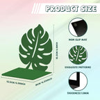 Peacoblue Metal Bookends for Shelves, Modern Decorative Heavy Duty Study Book Support Stoppers for Office, Desk, Shelf, Room 5.3"x4.3"x6.1" Cast Iron Simple Green Book Ends, 1 Pair (Monstera Leaf) - style: Monstera Leaf