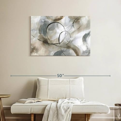 ElephantStock Allegro Canvas - 1 Panel Neutral Abstract Art Wall Decor - Printed Neutral Wall Painting Decor -Abstract Canvas Wall Art for Living Room - by Nan - 36" X 24" - color: Allegro single piece, size: 36"L x 24"W