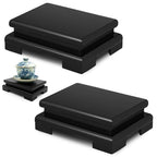 Chunful 2 Pcs Rectangle Wooden Display Stand 5.1 x 3.7 x 1.8 Inch Wood Vase Display Base Black Pedestal Stand Rectangle Vase Riser for Vases Teapot Trophy Collectibles Aquarium Lamp Home Decoration - size: 5.1 x 3.7 x 1.8 Inch