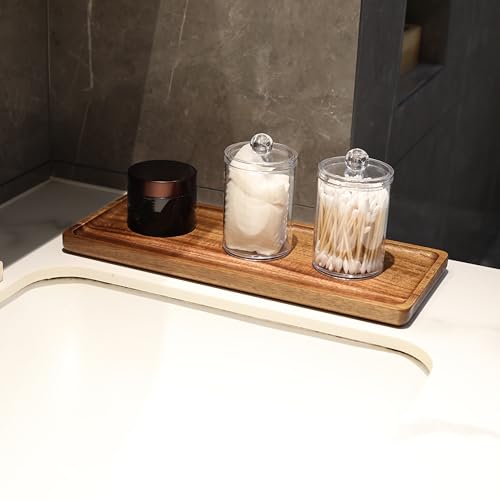 Bathroom Vanity Tray, Bathroom Tray for Counter, Toilet Tank Tray, Wood Bathroom Tray for Organizing and Home Decor (11.8 x 5.1 x 0.8 inch) - size: 11.8" x 5.1" x 0.8"