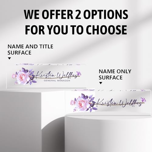 Custom Personalized Name Plate - Office Desk Decor for Women & Men, Employee Appreciation Gifts - color: Butterfly 2