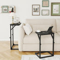 5-Level Adjustable C-Shaped End Table, Small Side Table for Couch, Sofa TV Tray Table for Living Room, Bedroom, Bedside ET-ZA-BKW1 - color: Black