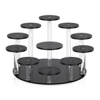 DIWNELEM Round Jewelry Stand Acrylic Display Riser Stands Dessert Tower Display Tower for Watch,Jewelry,Rings,Earrings,Mini Figurines,Cupcakes(Black,11Tier) - size: Black-11 Tier