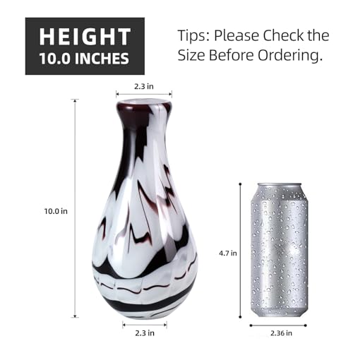 KAMMAK Colored Glass Vase, Beautiful Hand Blown Decorative Vase, Modern Art Vase for Flower Mantle Dining Table Centerpiece, Entryway Living Room Wedding Decoration (JG2051) - style: JG02051