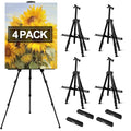 AROIC 4 Pack Art Painting Display Easel Stands,Portable Adjustable Aluminum Metal Tripod Artist Canvases Height from17 to 66 Inch Extra Sturdy forTable-Top/Floor Painting. Black with 4 Storage Bag - style: 4P