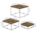 ELITEROO Buffet Risers and Stands, 3 Tier Wood Display Risers, Cake & Cupcake Stands, Dessert Table Display Set, 3Pcs Cube Display Base for Wedding Birthday Party Decor, Rustic Brown, 6"x7"x8" - size: 6"x7"x8"