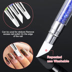 3 Pcs Nail Art Sculpture Pen, Dual Tipped Silicone Nail Tools, Silicone Head Acrylic Handle Nail Art Brushes, Rhinestone Nail Polish Carving Pen, Nail Art Tools for Home Salon(Black Green Royal Blue) - color: Black, Green, Royal Blue