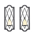 OYEFLY 2 Pcs Metal Candle Sconce,Rustic Wall Candle Sconces (Black)