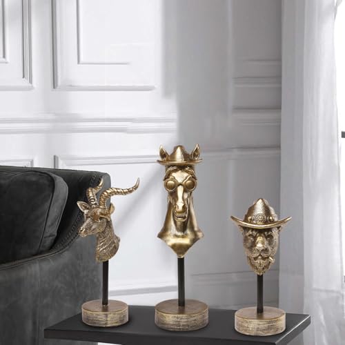 Handcrafted Resin Sculpture -(3 PCS) Modern Home Decor Accent, Trending Living Room & Office Decor, Elegant Tabletop & Shelf Decor for Desk, Bookshelf, Nightstand - Unique Gift Idea - style: 3 PCS