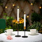 Daily Decoration 2Pcs Metal Candle Holder Antique Modern Candlestick Stand Decorations for Decoring Living Room Dining Room Bedroom Bookshelf Home Wedding