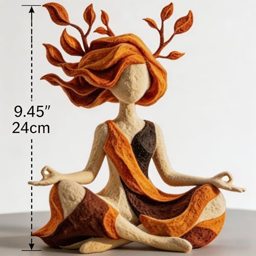 Serenity Growth | Inner Harmony Sculptural Figurine – Meditation Sculpture Figurine, Mindfulness Yoga Statue Decor, Abstract Resin Art for Living Room Bedroom Desk, Relaxation Gift