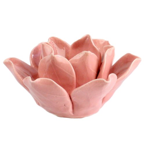 HomArt Lotus Tea Light Holder, Pink - color: Pink
