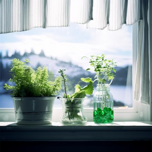 HappyFiller 630 PCS Green Color Acrylic Gems Plastic Flat Marbles Gemstones for Vase Fillers,Party Confetti Table Scatters Aquarium Fish Tank Fishbowl Pebbles Stones,Arts Crafts - color: Dark Green