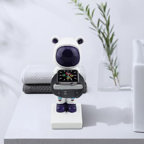 Single Watch Display Stand, Resin Figurine Model Wristwatch Holder Home Office Countertop Decorative Storage Rack for Display Watch Jewelry Bracelet Necklace (White)