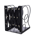 Adjustable Bookends Metal Book Ends for Heavy Book Holder Heavy Duty Bookends Nonskid Bookcase Desktop Book Organizer Binder Holder - color: Black-round