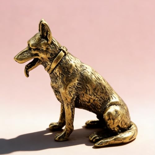 Vintage Mini Dog Brass Figurine Cute 3D Aminal Statues for Home Office Table Desk Mantle Decor Tea Pet Decoration Funny Dog Lovers Gifts for Women Men Friend (HTBJ3591) - color: Fdjlcs3591
