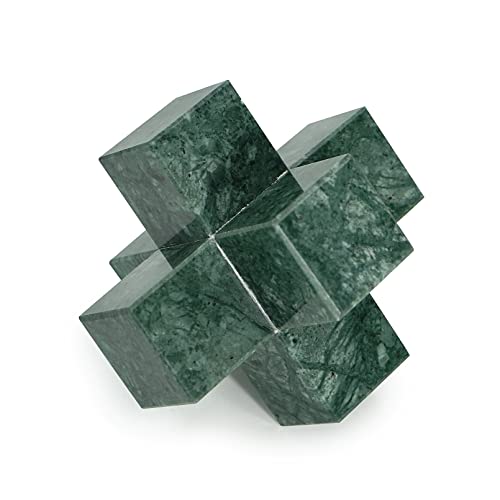 DreamsEden Geometric Sculpture, Small Green Marble Decorative Ornaments Modern Home Decor Accent Paperweight - color: Green Marble Paperweight