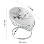 Dobbyby Leaf-Shaped Soap Dish – Ceramic Soap Bar Holder with Self-Drainage System – Bar Soap Holder for Shower, Bathroom Sink, Kitchen – Soap Dish with Stainless Steel Stand (White-Sliver-2 Pack) - color: White-sliver-2 Pack