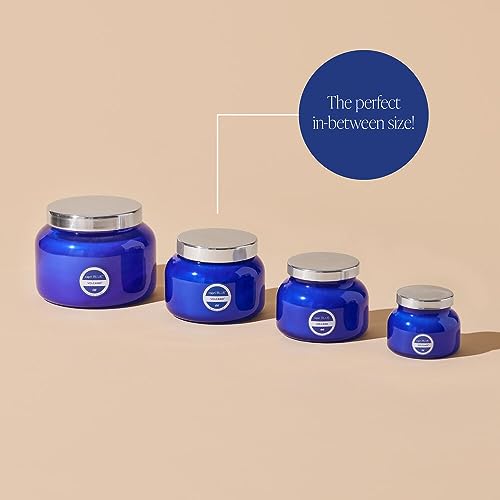 Capri Blue Volcano Scented Candles - Luxury Three Wick Candles for Home Scented with Tropical Fruit & Sugared Citrus - Soy Wax Blend - Large Blue Color (28 oz) - color: Blue, size: 28 oz