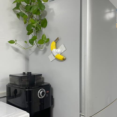Duct Tape Banana, Handmade Banana Wall Sculpture, Fruit Sculpture Wall Decor, Resin Wall Hanging Decoration for Living Room Dining Room Bedroom Kitchen Office Home Gift for Men Women