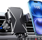 Qifutan Cell Phone Holder [Never Fall Upgrade Clip] Phone Holder Car Automobile Air Vent Hands Free for Car Fit Car Phone Holder Mount for All for iPhone Android Smartphone - style: Vent-A