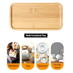 1PCS Bamboo Bathroom Trays - Suitable for The Bathroom,Kitchen,Breakfast Tray and Decorative Tray (8.27 in * 4.33 in) - size: 8.3" x 4.3" x 0.4"