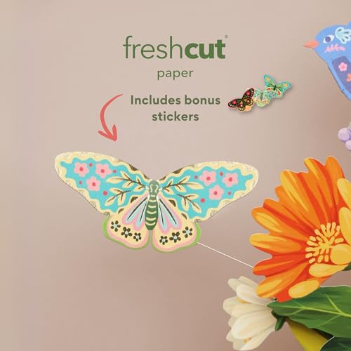 Freshcut Paper Pop Up Cards, Enchanted Garden, 12 Inch Life Sized Forever Flower Bouquet 3D Popup Greeting Card, Birthday Cards, Thank You Card, Blank Notecard & Envelope - color: Enchanted Garden, size: Classic