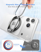 [2025 Upgraded] Mag Safe Phone Ring Holder, SUPERONE Adjustable Magnetic Kickstand & Removable Phone Grip Compatible with Wireless Charging Only for iPhone 17 &16 & 15 & 14 & 13 & 12 Series - Black - color: Black