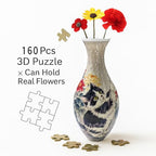 3D Puzzle Vase Unique Flower Vase for Adults Made by 160 Curved Plastic Puzzle Pieces, Vases for Flower Home Creative Gift for Parents & Housewarming - color: Kitten