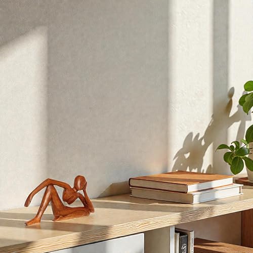 G6 Collection 12" Abstract Sculpture Wooden Handmade Handcrafted Art - Relaxing Man - Statue Home Decor Decorative Figurine Accent Decoration Hand Carved Relaxing, Model A - style: Model A