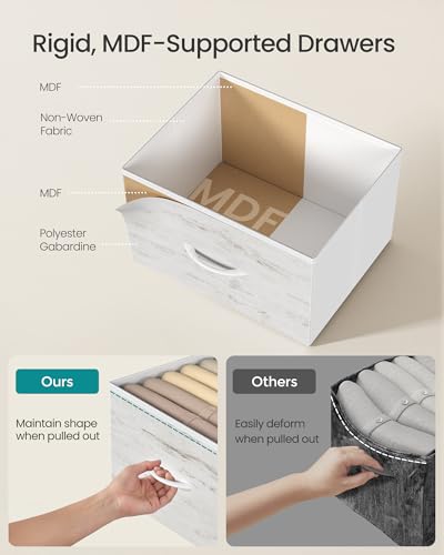 SONGMICS BELLAH Collection - Dresser for Bedroom, Chest of Drawers, Nightstand, 2 Drawers, Storage Organizer Unit, Closet, Entryway, Farmhouse, Rustic White and Honey Brown ULGS312WJ02S - color: Rustic White + Honey Brown, size: 1 Pack